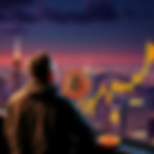 Michael Saylor overlooking a Bitcoin graph with his sold coins highlighted