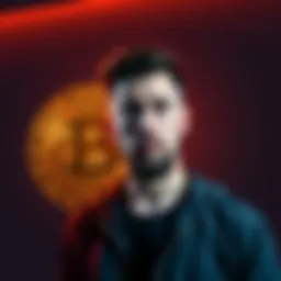Michael Saylor with Bitcoin symbol Michael Saylor standing next to a Bitcoin logo, looking concerned about the future of cryptocurrency influence.