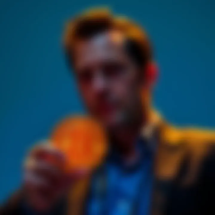 Michael Saylor with Bitcoin symbol Michael Saylor holding a Bitcoin symbol while addressing concerns about centralized control in cryptocurrency.