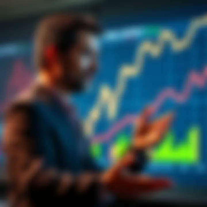 Michael Saylor presenting his predictions about cryptocurrency trends with a graph showing market growth behind him.