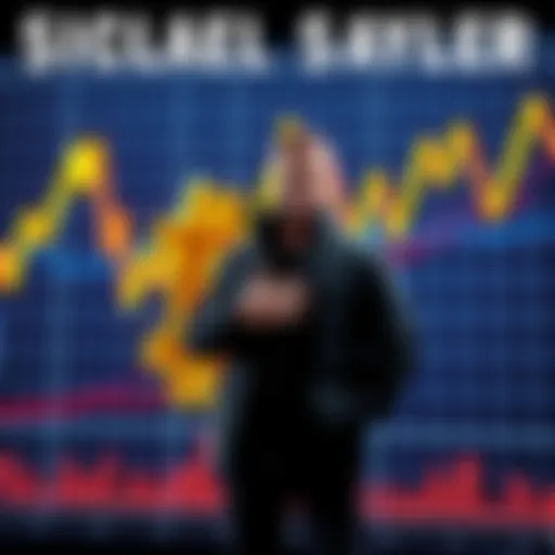 Michael Saylor standing in front of a graph showing Bitcoin trends, with a dollar sign to symbolize the sale for $2.5 million