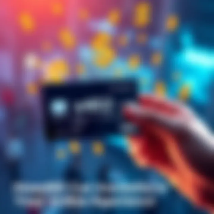 A visual showing a hand holding a credit card with small dollar signs floating around, representing micro-payments for online content.