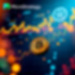 A graph showing Bitcoin price trends with a backdrop of financial symbols and MicroStrategy's logo, illustrating the impact of debt on investments