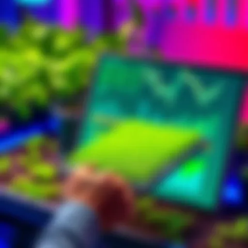 Migrating Chia Farm to New Device A person transferring Chia plots from one device to another, showing charts and graphs on a screen.