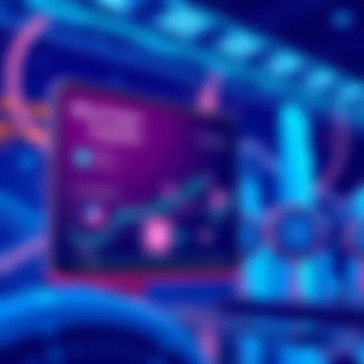 Illustration showing the Mina Graph Explorer app interface with blockchain data tracking features and a video presentation playing in the background.