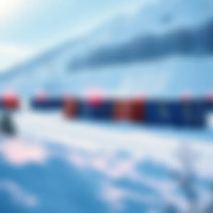 A 5MW mining site in Iowa covered in snow, showcasing Upstream containers standing strong against the blizzard