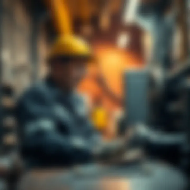A miner examining equipment in a dimly lit workshop, reflecting on the ongoing bear market in mining.