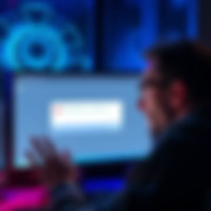 A person frustrated while looking at a computer screen displaying an error message about mining software compatibility on Windows 11.