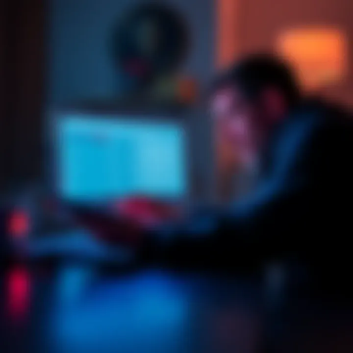 A worried user looking at their digital wallet on a laptop, showing an empty balance after an ETH to TRN swap.