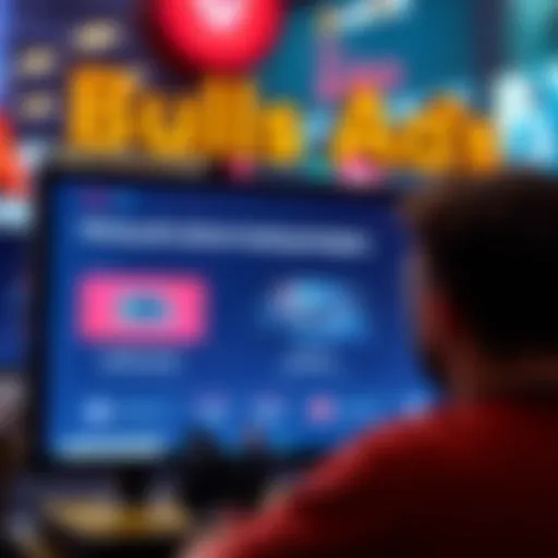 A screen showing no available options for bucks ads, with a confused person looking at it.