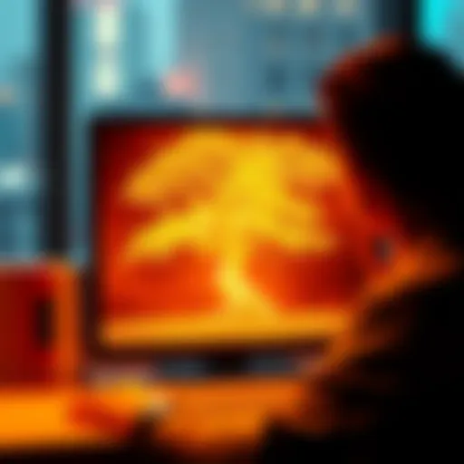 A user looks shocked at their screen showing the empty space where their golden tree used to be after the update