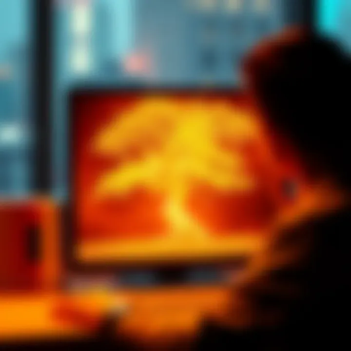 A user looks shocked at their screen showing the empty space where their golden tree used to be after the update