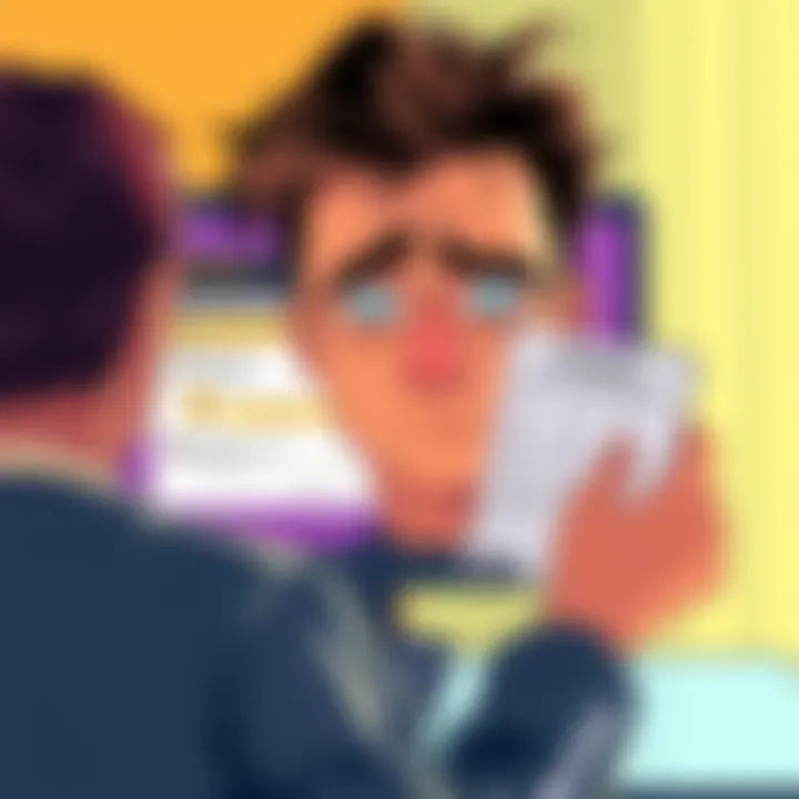 A frustrated person looking at a computer screen showing a Binance page with a missing funds alert and bank statement in hand.