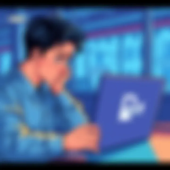 Frustrated customer looking at a laptop with a Revolut logo, showing confusion over missing CHF 4560 transfer to UBS bank.