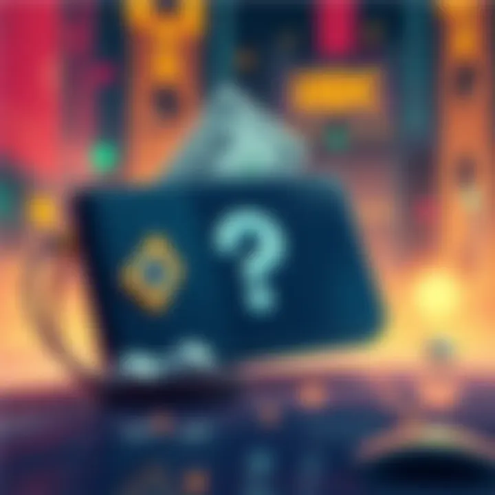 Illustration showing a missing USDC transaction with a digital wallet and a question mark