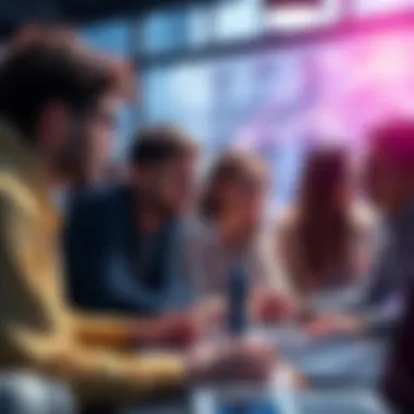 A diverse group of people collaborating at the Mistral Hackathon, brainstorming ideas and planning projects in a creative environment in Paris.