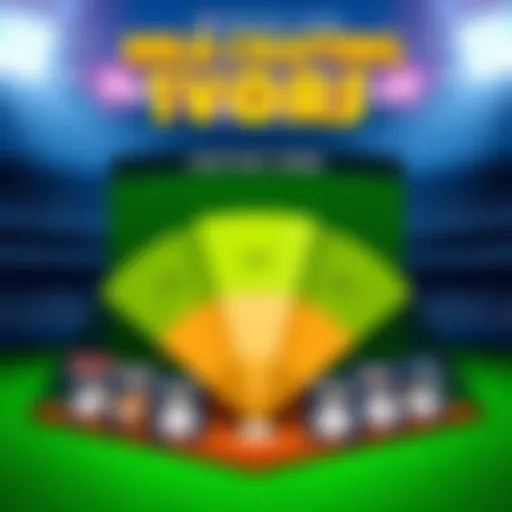 A graphic showing the MLB crafting tiers list and reward pools with baseball imagery