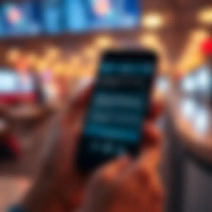 Mobile App Troubleshooting A person holding a smartphone with visible app error messages on the screen, looking frustrated while trying to resolve the issues.