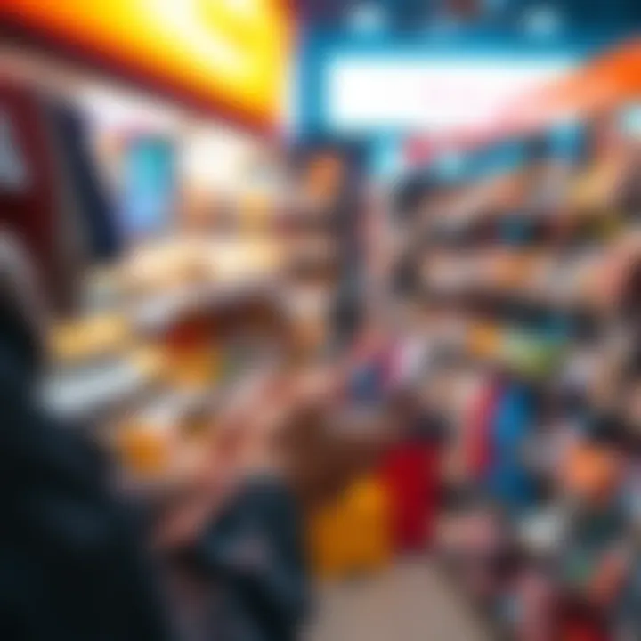 A person using a smartphone for mobile payments with AI technology in a retail setting