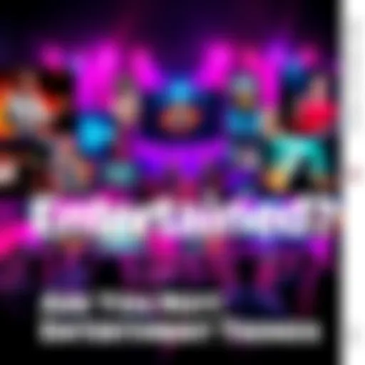 A vibrant collage showcasing various entertainment forms such as streaming, gaming, and live events, capturing the essence of audience engagement today.