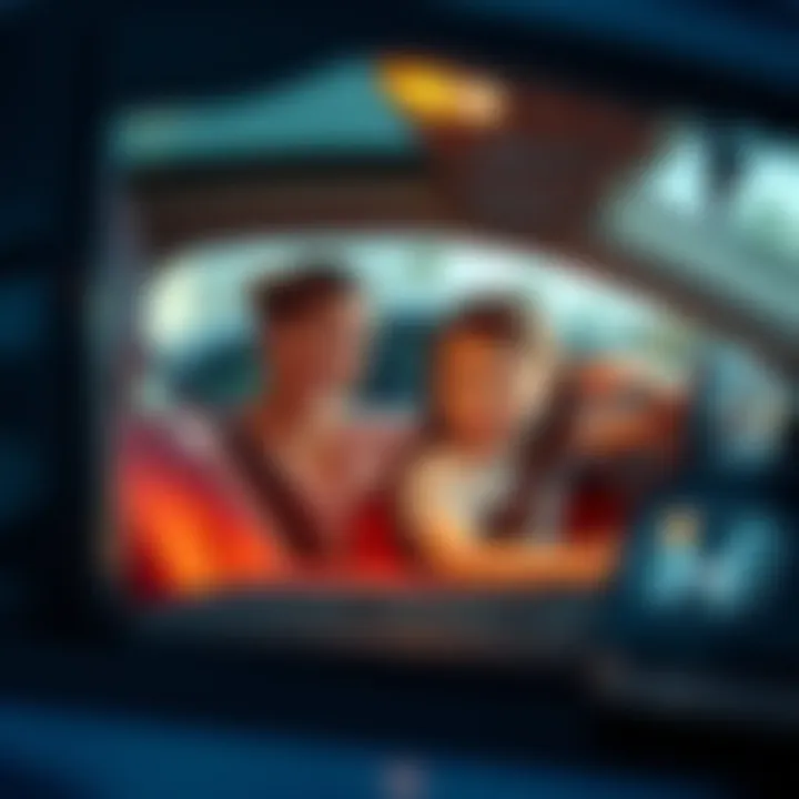 A mother and her daughter smiling in a Honda CRV while on the way to school