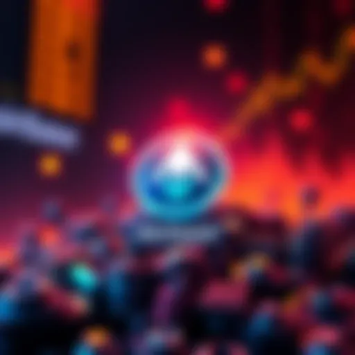 Graphic showing the Monad (MON) coin with the launch date on Coinbase, featuring financial symbols and a community discussion element.