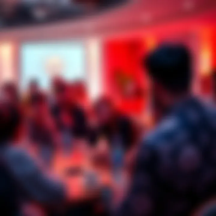 A diverse group of people discussing cryptocurrency in a friendly environment, emphasizing privacy and technology.