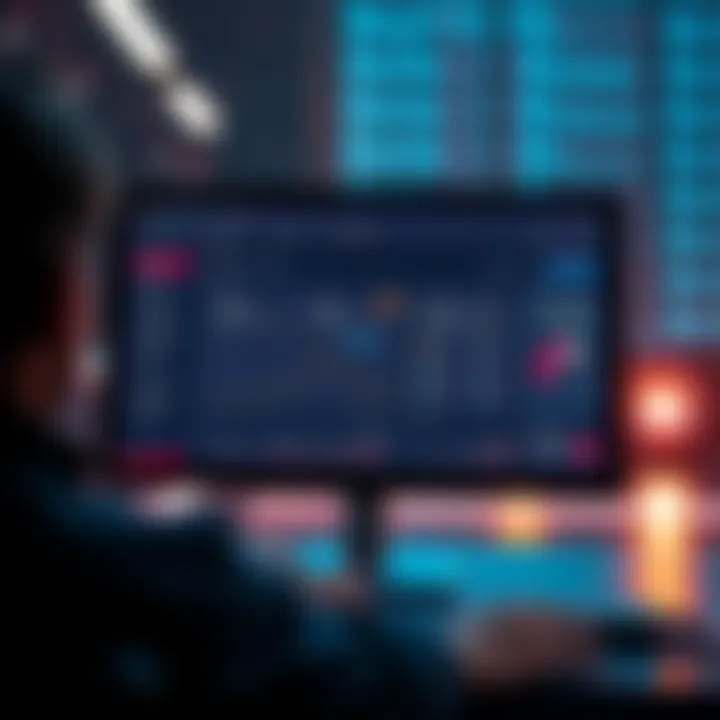 A computer screen displaying the Monero application interface running on Docker Swarm, with graphs showing hashrate metrics