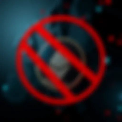 A visual representation of the Monero cryptocurrency symbol surrounded by a red ban sign, symbolizing the European authorities' move to ban privacy coins.