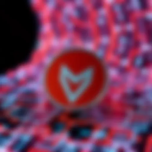 Monero logo in front of a digital background representing online privacy and commerce.