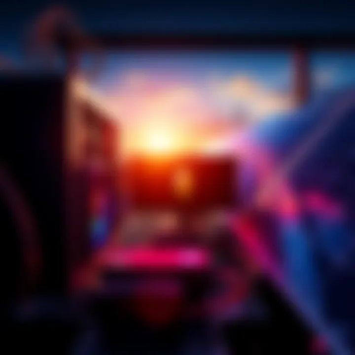 A computer rig with multiple graphics cards set up for mining Monero cryptocurrency, surrounded by solar panels for energy