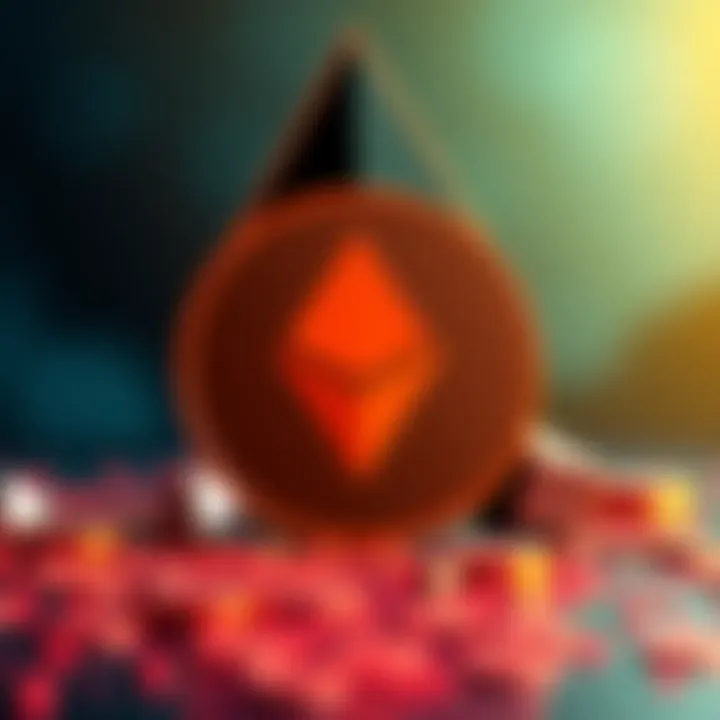 Monero logo representing privacy in front of Ethereum logo suggesting competition in cryptocurrency market
