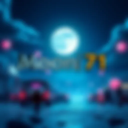 A graphic showing updates for Moon Week 71 including community polls and events