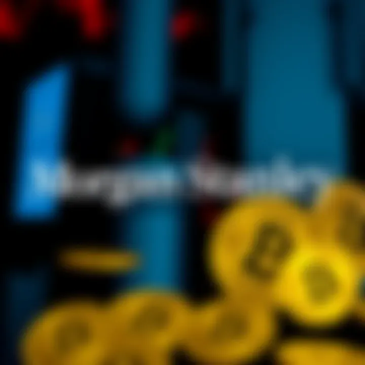 Morgan Stanley logo with Bitcoin symbols in the background, representing the firm's interest in cryptocurrency.