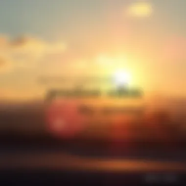 A bright sunrise with a cheerful message about good vibes and excitement for the day