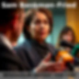 Mother of Sam Bankman-Fried Speaking A woman expressing her concerns about her sonβs prosecution during a press conference.