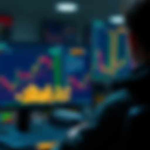 A person contemplating the transfer of cryptocurrency tokens from an exchange to a secure wallet, with digital tokens displayed on a screen in front of them.