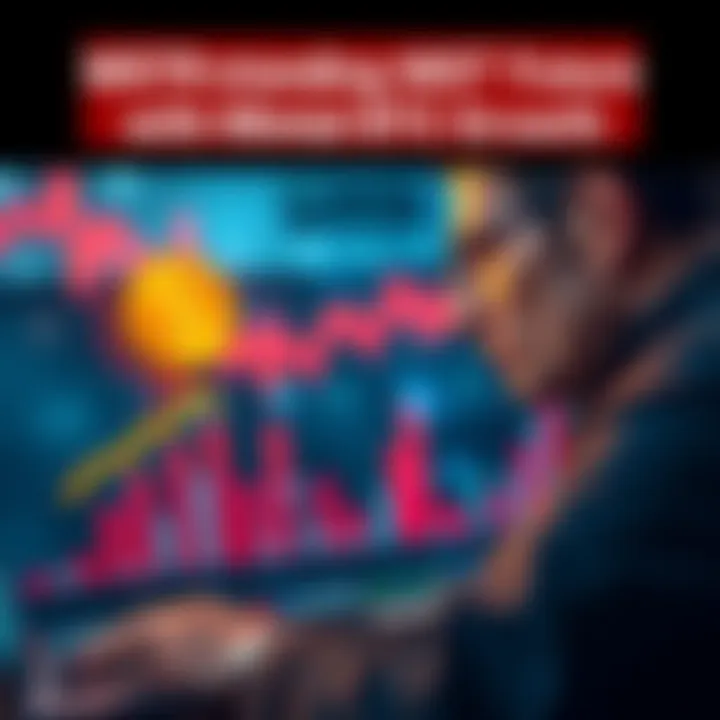 A chart showing minimal Bitcoin growth against MSTR's financial strategy with a worried investor looking at the data