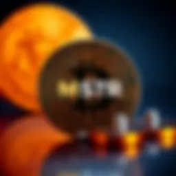 MSTR Dividend Potential MSTR logo with a Bitcoin symbol in the background, representing potential long-term dividends if Bitcoin remains steady.