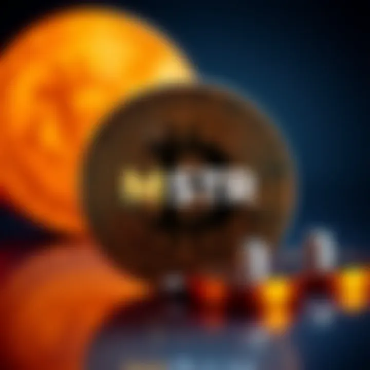 MSTR Dividend Potential MSTR logo with a Bitcoin symbol in the background, representing potential long-term dividends if Bitcoin remains steady.