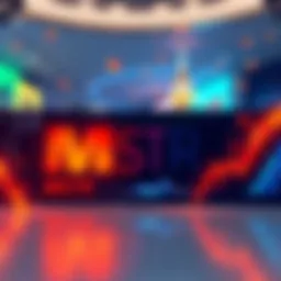 MSTR Marketing Campaign A promotional banner for MSTR featuring bold graphics and financial imagery, symbolizing investment opportunities and risks.