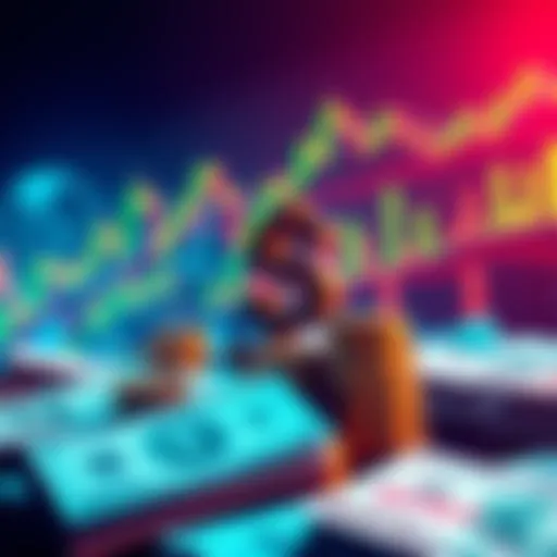 MSTR Stock Sale for USD Cash A financial strategy depicted with stock charts and cash images, representing the $2 billion raised from MSTR stock for Bitcoin treasury liquidity.