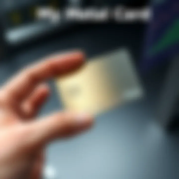 A shiny metal card held in hand, showcasing its sleek design and durability.