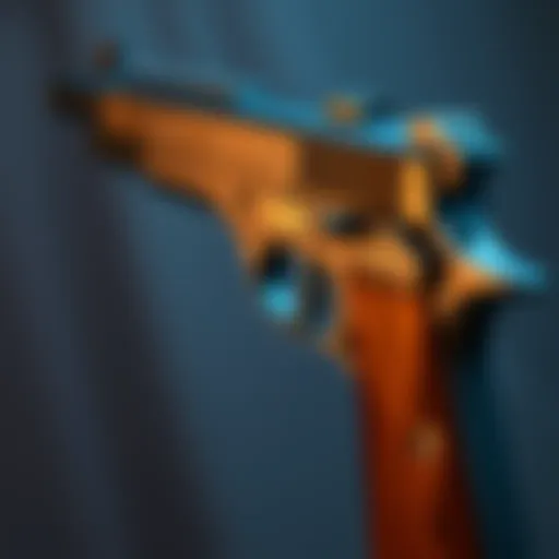 A close-up view of the Nagant M1895 pistol showing its design and features, highlighting its slow reload and basic structure.