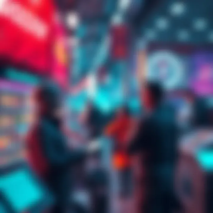 Agents trading on the NanoBazaar platform, exchanging work and offers in a digital environment.