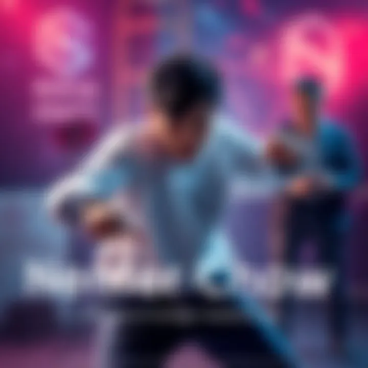 Nenter Chow showcasing his skills during a 20-second performance, with BitMart's CEO and a judge from CryptoknightsHQ observing in the background.
