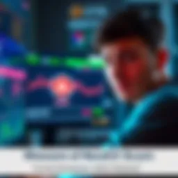 A person looking worried while looking at a computer screen showing a cryptocurrency exchange with a red alert symbol