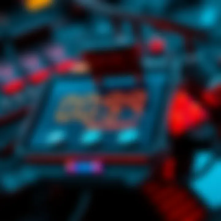 Close-up of a Nerd OctAxe device showing the LCD screen rebooting every 10 seconds