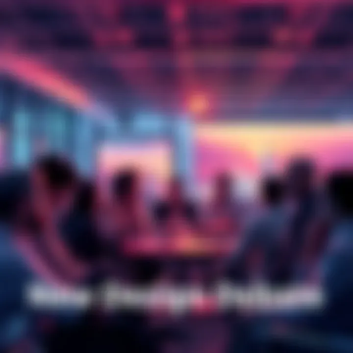 People discussing the new design changes in a modern setting, showing mixed reactions