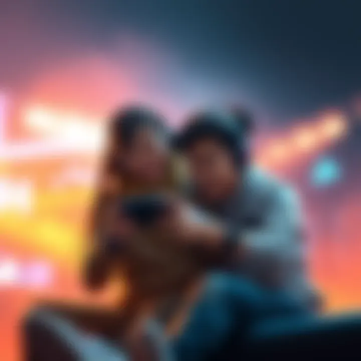 New gamer with family member A player guides their family member in a free-to-play game, focusing on strategy and fun competition